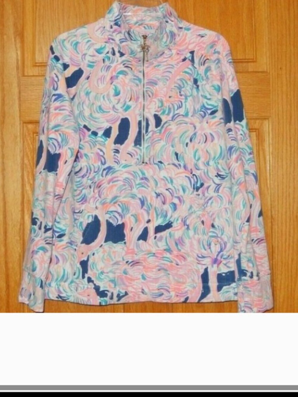 Lilly Pulitzer Popover Top Head In The Sand Zip Pullover Small